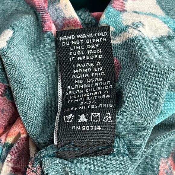 NWT MSK Laguna Mist Floral Print 3/4 Sleeve Shift Dress Womens Petite Size PL - Picture 11 of 12